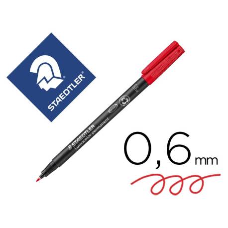 Rotulador Retroproyección Permanente Staedtler Lumocolor 318 Rojo Punta Superfina Redonda