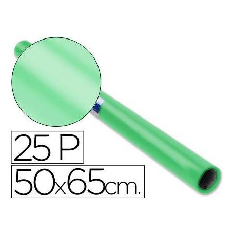 Papel charol Sadipal rollo verde palido 25 hojas
