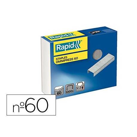 Grapas marca Rapid Omnipress nº 60 galvanizadas caja de 1000 grapas