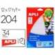 12 x 30 mm Etiquetas Apli adhesivas 01861, en hojas A5