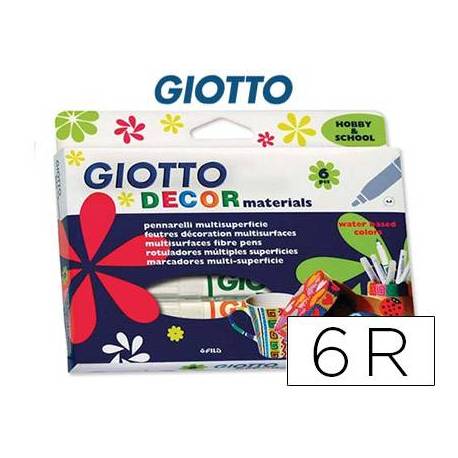 Rotulador Giotto Decor Materials Punta Gruesa Caja de 6 colores