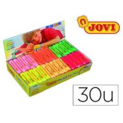 Plastilina Jovi Fluorescentes pequeñas colores surtidos Caja de 30 unidades 50 gr