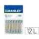 Lapices cera blanda Manley caja 12 unidades color gris