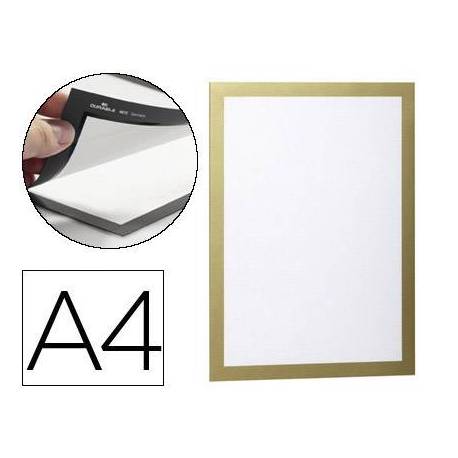 Porta anuncios magnético adhesivo A4 oro
