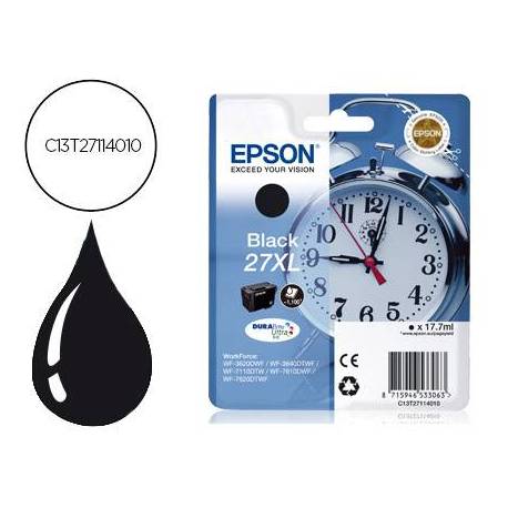 CARTUCHO INK-JET EPSON 27XL COLOR NEGRO C13T27114010