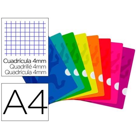 Libreta Oxford encolada Open Flex cuadro 4 mm Din A4 48 Hojas.