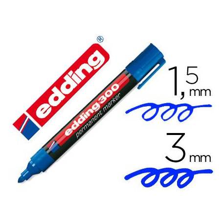 Rotulador Permanente Edding 300 Azul Punta Redonda