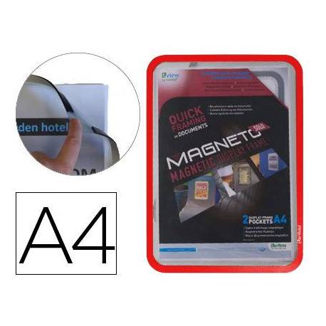 Marco Tarifold Din A4 magnetico rojo pack de 2
