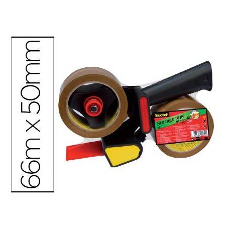 Portarrollo scotch para embalaje heavy duty bajo ruido con 2 rollos