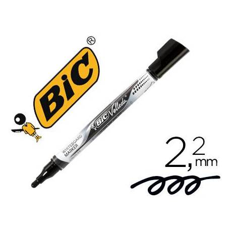 Rotulador Bic Velleda 2,2 mm color negro para pizarra blanca