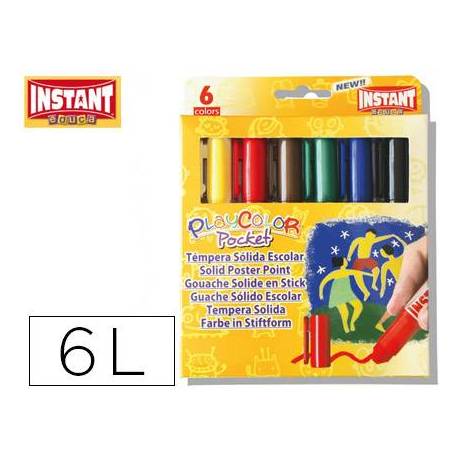 Tempera solida en barra Instant Pocket 6 unidades