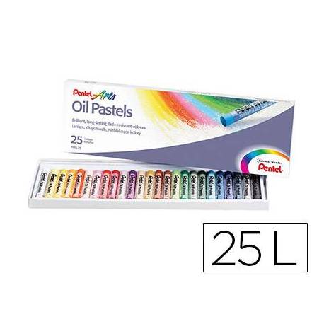 Lapices marca pentel oil pastel caja de 25 colores surtidos