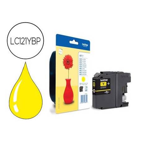 Ink-jet Brother LC121YBP amarillo 300 pag dcp-j132w/152w/552dw/752dw mfc-j470dw/650dw/870dw