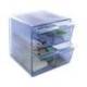 Archicubo Archivo 2000 4 cajones organizador modular color azul transparente