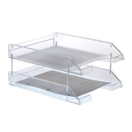 Bandeja sobremesa Archivo 2000 plastico transparente cristal 340x260x60 mm