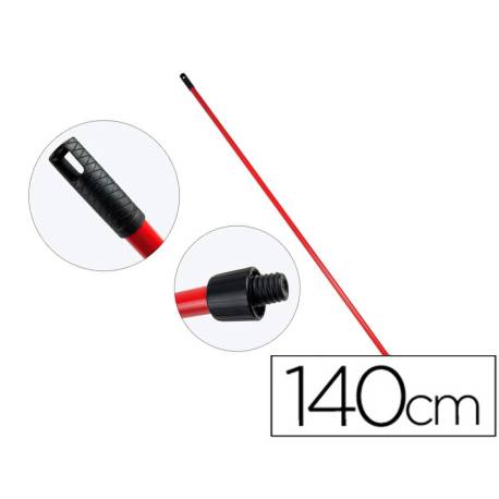Palo de escoba o fregona metal universal con adaptador