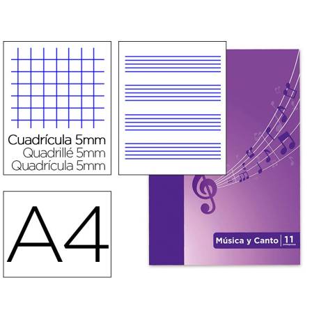Bloc Musica Oxford A4 24 hojas 90 gr Pentagrama Interlineado 2 mm+ cuadricula 5mm