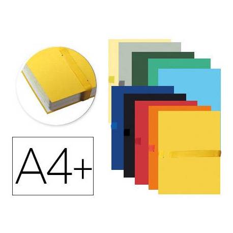 Carpeta de Proyectos Exacompta DIN A4 con Fuelle Cartón Forrado con Velcro Colores Surtidos 80g/m2 Pack de 10 unidades