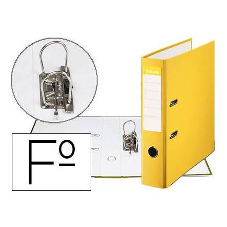 Archivador de Palanca Esselte Carton Forrado Folio Lomo de 75 mm Amarillo