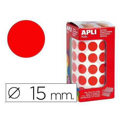 Gomets Apli circulares rojos 15mm