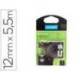 Cinta Dymo D1 color negro y blanco 12mm x 5,5 mt polyester