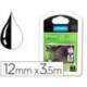Cinta Dymo D1 nylon color negro y amarillo 12mm x 3,5 mt