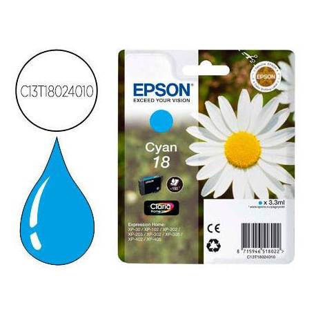 CARTUCHO INK-JET EPSON 18 COLOR CYAN C13T18024012