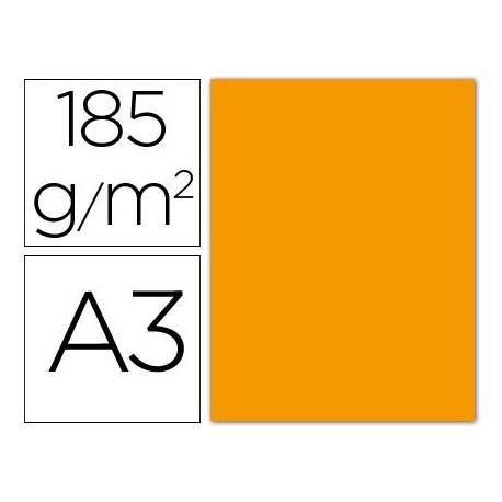Cartulina Guarro din a3 color naranja mandarina 185 gr paquete de 50 hojas