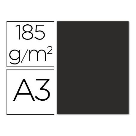 Cartulina Guarro din a3 color negro 185 gr paquete 50 hojas