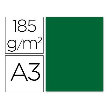 Cartulina Guarro din a3 color verde abeto 185 gr paquete 50 hojas