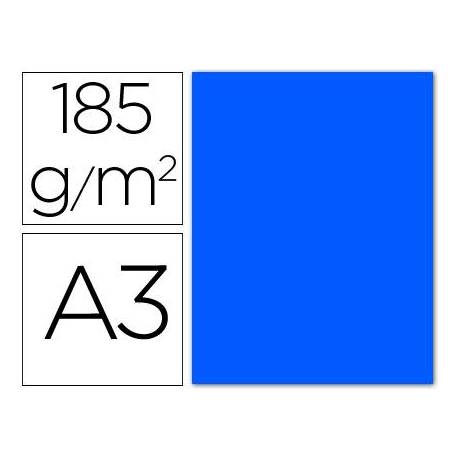 Cartulina Guarro din a3 color azul mar 185 gr paquete 50 hojas