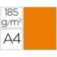 Cartulina Guarro din a4 color naranja 185 gr paquete 50 hojas