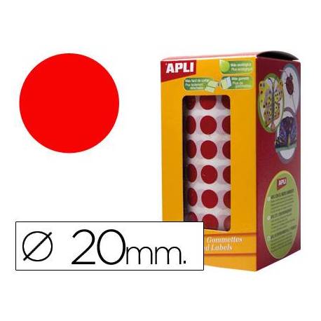 Gomets Apli circulares rojos 20mm