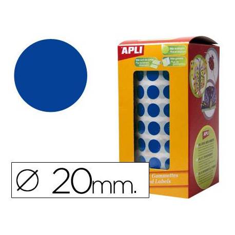 Gomets Apli circulares azules 20mm