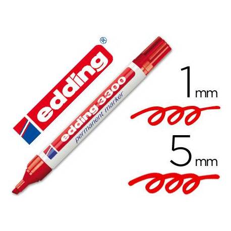 Rotulador Permanente Edding 3300 Color Rojo Punta Biselada