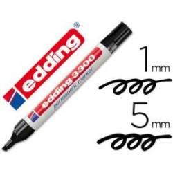 Rotulador Permanente Edding 3300 Negro Punta Biselada
