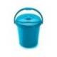 CONTENEDOR PARA RECICLAJE PLASTICFORTE 25 L CON TAPA AZUL PARCHIS