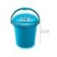 CONTENEDOR PARA RECICLAJE PLASTICFORTE 25 L CON TAPA AZUL PARCHIS