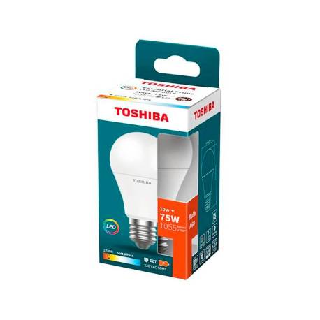 BOMBILLA LED MARCA TOSHIBA ESSENTIAL A60 E27 10W LUZ CALIDA 2700K