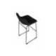 TABURETE ALTO MARCA ROCADA CON ASIENTO Y RESPALDO BAJO TAPIZADO TELA IGNIFUGA BASE METALICA ACERO COLOR NEGRO