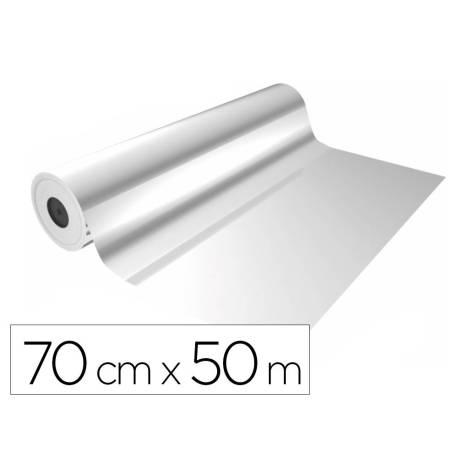 PAPEL DE REGALO MARCA BASIKA POLIPROPILENO TRANSPARENTE BOBINA ANCHO 70 CM LONGITUD 50 MT