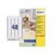ETIQUETA ADHESIVA AVERY COLOR BLANCA REMOVIBLE PARA IMPRESORA LASER INKJET Y FOTOCOPIADORA 45,7X21,2 MM
