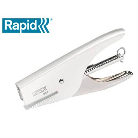 GRAPADORA MARCA RAPID DE TENAZA S51 METALICA CAPACIDAD DE GRAPADO 15 HOJAS USA GRAPAS 21/4 CROMADA