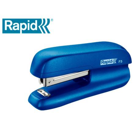 GRAPADORA RAPID F5 MINI PLASTICO CAPACIDAD DE GRAPADO 10 HOJAS USA GRAPAS N 10 AZUL
