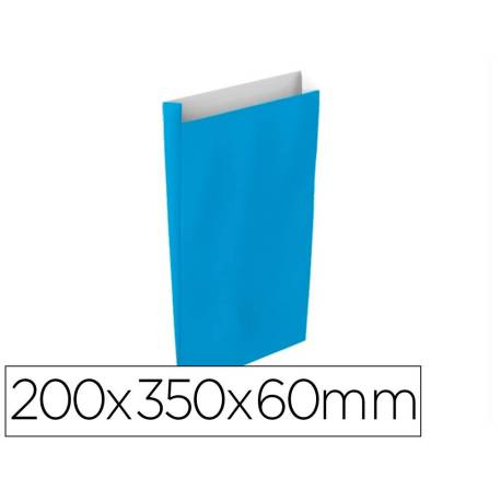 SOBRE PAPEL BASIKA CELULOSA COLOR CELESTE CON FUELLE M 200X350X60 MM PAQUETE DE 25 UNIDADES
