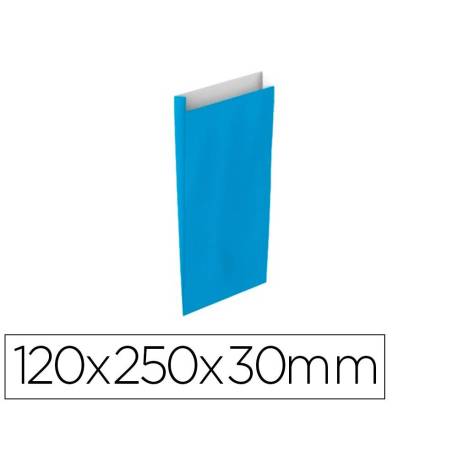 SOBRE PAPEL BASIKA CELULOSA COLOR CELESTE CON FUELLE XS 120X250X30 MM PAQUETE DE 25 UNIDADES