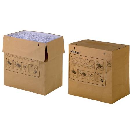 BOLSA DE RESIDUOS MARCA REXEL RECICLABLE PARA DESTRUCTORA AUTO+ 750X/750M
