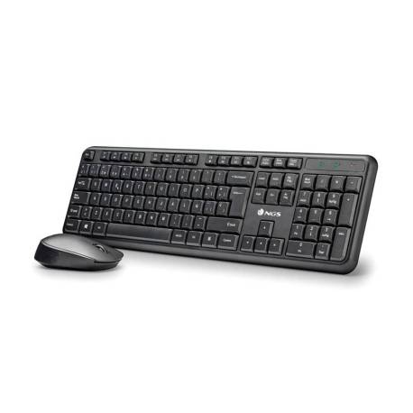 SET TECLADO Y RATON NGS MULTIMEDIA INALAMBRICO USB NANO 2,4 GHZ COLOR NEGRO