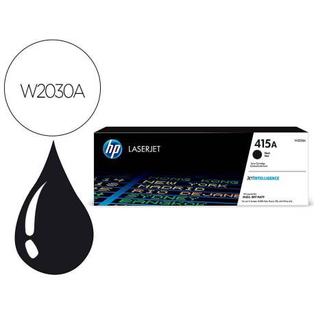 TONER HP 415A PARA HP COLOR LASERJET PRO M454 MFP M479 NEGRO 2400P Número de referencia 161243