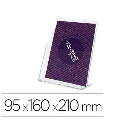 EXPOSITOR ARCHIVO 2000 PREMIUM PORTAFOLLETOS DIN A5 VERTICAL CRISTAL COLOR TRANSPARENTE 95X160X210MM